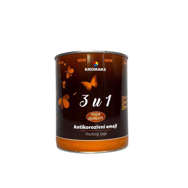 Slika Kromaks emajl lak 3u1 sivi 0,75